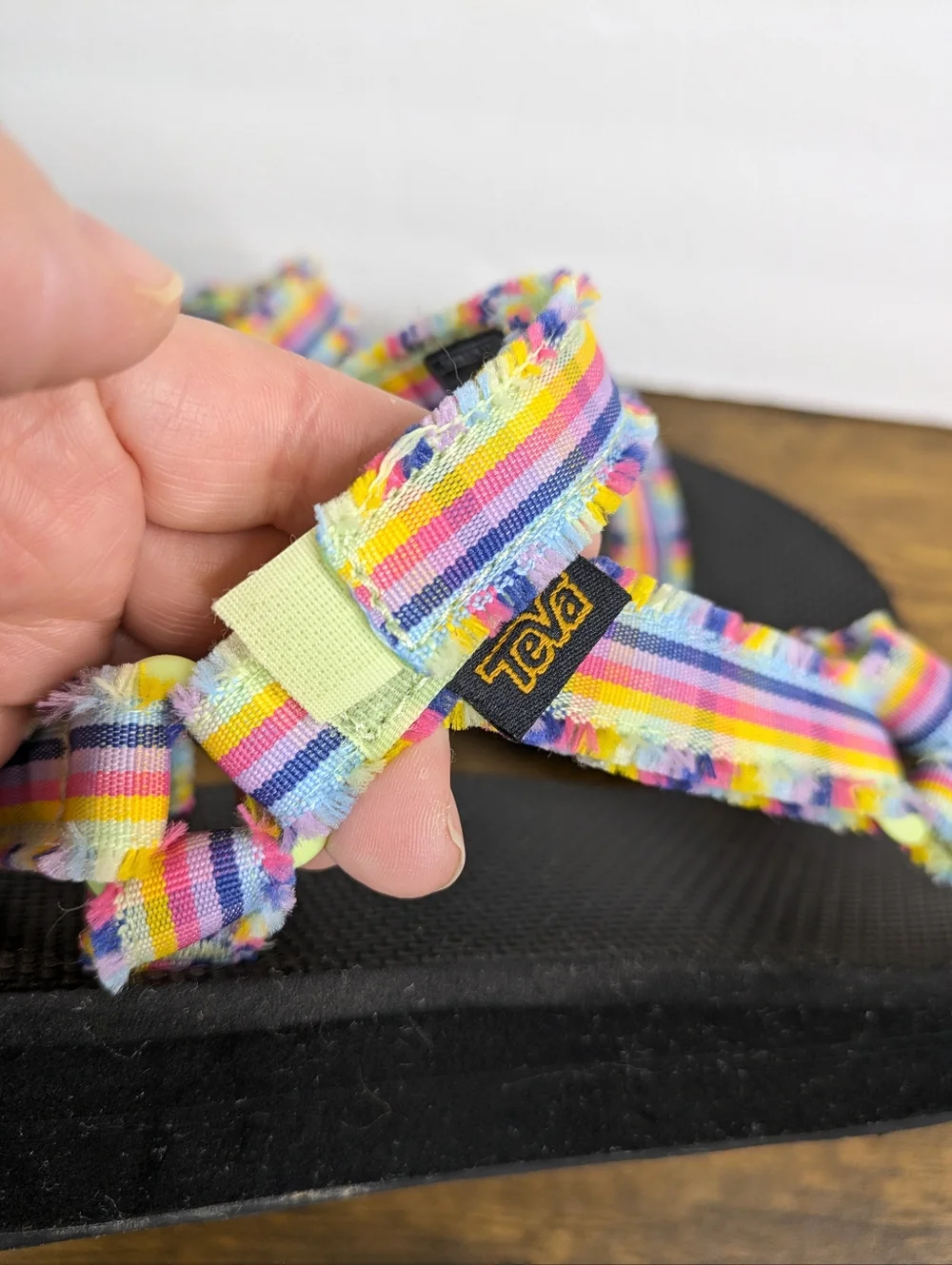 Teva Midform Fray Sandals 11 Frazier Black Plaid Multicolor Platform Sport - Picture 8 of 11